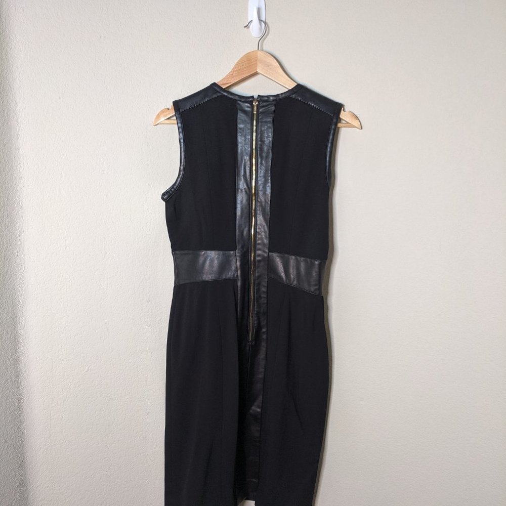 Calvin Klein Faux Leather Mini Dress Fancy 8 - Picture 4 of 5
